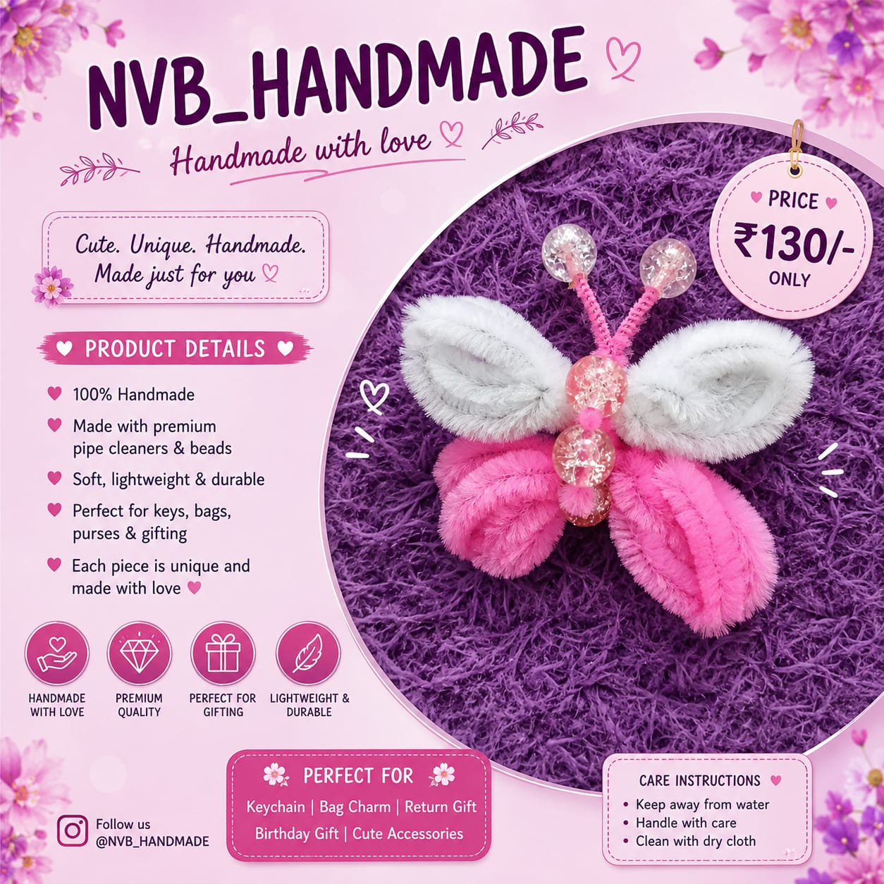 Butterfly Charm - NVB Handmade