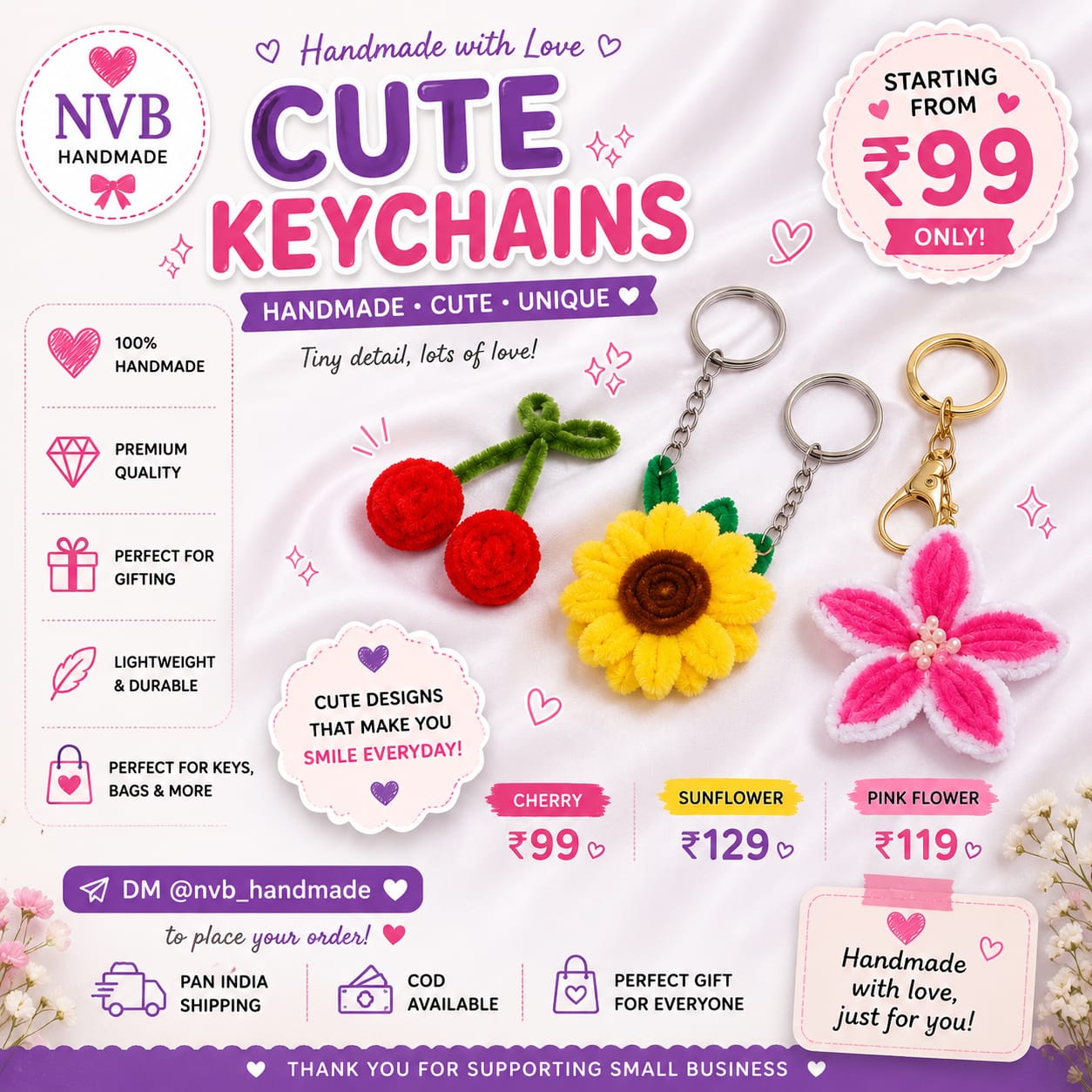 Cute Keychains Collection - NVB Handmade